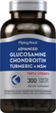 Piping Rock Glukosamiini MSM Turmeric .300 Caplets. Lisäravinteet naisille ja miehille.