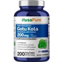 NusaPure Gotu Kola kapselit 20:1 uute, 200 mg vastaten 4000 mg Per Veggie Caps, 200 Count, non-GMO, Vegan, Bioperine - Perinteinen yrttiuute