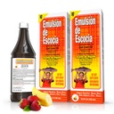 Emulsión de Escocia Cod Liver Oil Liquid Supplement with vitamiins A, D, E & B1 - Natural Fish Oil Omega 3 for Kids & Aikuinen - Herkullinen mansikka banaani Flavor - 6,5 oz (2-Pack)