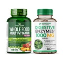 Terveellinen hyvinvointi Koko ruoka Multivitamiini naisille - luonnon monivitamiinit, mineraalit, orgaaniset uutteet Dgestive Enzymes 1000MG Bundle