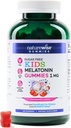 NatureWise Kids Melatoniini 1 mg Sokerittomat Gummies lapsille ikä 4 & Up - ei-luontoa muodostava uniapu - Mansikkamakuinen - Vegaani, Ei gluteenia, ei-GMO - 180 kreivi[6-kuukautinen tarjonta]