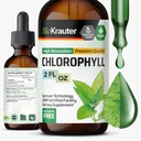 BIO KRAUTER Nestemäiset klorofyllit - Cleanse & Immuunituki - Sisäinen deodorantti - Natriumkupariklorofyllin uute täydennysosa - 2 fl oz
