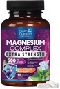 Magnesiumkompleksikapselit 500 mg oksideilla, glysinaatilla, malaatilla, sitraattilla - korkea-absorptiokompleksi kelatut magnesium- mineraalilisät - lihaksen, luun ja sydämen terveyden tukeen - 60 kapselia