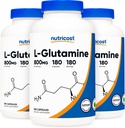 Nutricost L-glutamiini 800 mg, 180 kapselia (3 pulloa)