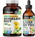 BIO KRAUTER Voikukka 250 kapselia & maksan tuki Tincture 4 Fl. Oz.
