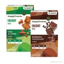 Yksinkertaisesti proteiini - Energy Bites Variety Pack, 24 baaria - Kasvipohjainen kofeinoitu neliöt - 55 mg kofeiini - energia Boost - 8g proteiinia, 2g sokeria, 5-6g kuitua, 120-130 kaloreja - Vegaani, gluteeniton,