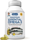 Andrew LESSMAN Maximum Essential Omega-3 Orange - 360 Softgels - Ultra-Pure, High Potency Omega-3 Oils. Korkea DHA, ei vatsavaivoja, ei tuholaisia, ei elohopeaa. Pieni Helppo niellä Softgels