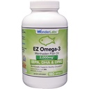 Wonder Laboratories EZ Omega-3 Atlantic Menhaden Fish Oil Supplement 2000 mg, Burpless, Valmistettu Yhdysvalloissa, Täydellinen tasapaino EPA+ DHA + DPA 180 Softgels