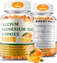 (2 pakkaus) Kalsium Magnesiumsinkkiä D3-vitamiinia ja K2-vitamiinia - sokerittomia kalsiumia Gummies naisille ja miehille - Luun ja immuunin tuki - ei-GMO, Gluteeniton, appelsiinin makuinen - 120