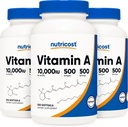 Nutricost A-vitamiini 10 000 IU, 500 Softgels (3 pulloa)