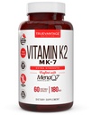 Vitamiini k2 MK-7 täydentää 180mcg - Vitamin K2 tukee luun ja sydämen terveyttä sydän-ja verisuonitautien kalsiumin imeytyminen Arteries- 60 Helppo niellä Vihannekset Caps MenaQ7 K2 MK7
