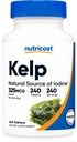 Nutricost Kelp Tabletit, 325 mikrog jodia, 240 tablettia - ei-GMO, gluteeniton