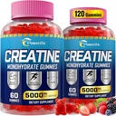 Kreatiini Monohydraatti Gummies miesten ja naisten Pre workout Gummies kanssa tauriinia, B6-vitamiinia ja B12 Creatiini Monohydraatti pureskeltava lisätä voimaa, energiaa, kestävyyttä, lihas, orgaaninen (2 pakkausta)