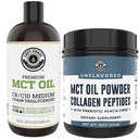 Vasen Coast Performance 32oz Premium MCT Oil ja 16oz Mautonta MCT + Kollageenijauhetta