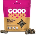 GoodGood Skin + Coat Dog Lisäravinteet; Tukee terve iho ja kiiltävä takki; Pureskeltavat pehmeät herkut Omega-3 rasvahapot, ja E-vitamiini; Probiootit; 90 luonnon makupalat