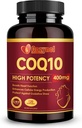 CoQ10 400 mg Softgels Omega 3 & PQQ, tehokas antioksidantti sydänterveyden ja energian tuotantoon, 120