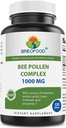 Brieofood Bee Pollen Complex 1000 mg 120 tablettia - valmistettu Bee Pollen, Bee Propolis, & Royal Jelly Powder