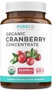 Organic Cranberry Extract kapselit - Super 50X Potency Cranberry pillereitä naisille tukea virtsateiden virtsarakon ja munuaisten - Vegaani ei-GMO USDA Organic & North American Lähde (4 kuukauden toimitus)