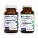Metagenics Bundle - D3 5000 & UltraFlora Balance - 120 Softgels of D3 5000 for Immunosupport, Bone Health & Heart Health - 120 kapselia UltraFlora Balance for Dgestive Health