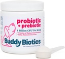 Buddy Biotics Probiootti + Prebiootti koirille - Gut Flora terveys, Ruoansulatus-ja immuuniterveys, ripuli ja Bowel Support 5 miljardia PMY per Scoop