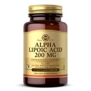 Solgar Alpha Lipoic Acid 200 mg, 50 Vihanneskapselit - Antioksidantti Support - Auttaa Kierrättämään glutationia, C-vitamiinia ja E-vitamiinia, CoQ-10 - ei-muuntogeenisiä organismeja, vegaaneja, gluteeniton, maitotuotteeton, Kosher - 50 tarjoilua