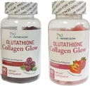 Nature Glow Glutatione Collagen Glow, 60 Luomu purukumia (Strawberry (1Bottle) & Karpalo (1 pullo))