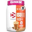 Dymatize x Dunkin' Cappuccino ISO100 Whey Protein Powder, 95mg Kofeiini, 25g Protein5.5g BCAAs, 120 Cal., Gluteeniton, 1g rasvaa, 1g sokeria, 2g Carb (20 tarjoilua)
