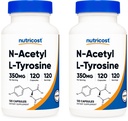 Nutricost N-Asetyl L-tyrosiini (NALT) 350 mg, 120 kapselia (2 pulloa) - Gluteeniton, ei GMO:ita