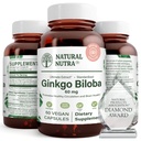 Luonnollinen Nutra Ginkgo Biloba, parantaa verenkiertoa aivojen ja Boosts muisti, lisää happivirtaa, ja parantaa aivojen toimintaa, tukea hermojen terveys, vegaaninen ja gluteeniton, (60) kapselit