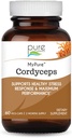 PURE ESIDENCE LABS MyPure Cordyceps - Organic Mushroom Supplement - 100% Real Sieniuute - Paras Immuunituki, Stressi Relief, Rakentaminen energia aikuisille miehille ja naisille (60 kapselia)