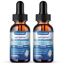 2 pakkaus Glukosamiini Chondroitin MSM Liquid Drops - Extra Strength Joint Support Supplement for Adults with Quercetin Boswelia, bromelain, hyaluronihappo, antioksidantti Immuuni tuki (4 Fl oz)
