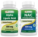 Best Naturals Alpha Lipoic Acid 600 mg & NAC N-asetyyli- systeiini 600 mg