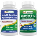 Best Naturals Acetyl L-karnitiini ja Alfa lipoiinihappo 750 mg & B-12 6000 mikrog
