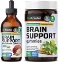 BIO KRAUTER Aivojen tuki 60 Gummies & Brain Tuki Mushroom Tincture 4 Fl. Oz.