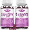 2 pakkaus Glukosamiini Chondroitin Gummies Extra Strength w/MSM,Elderberry,Hyaluronic Acid-Chewable Joint Support Supplement for Women,Men,Adults-Antioxidantti tuki yhteisen mukavuuden ja liikkuvuuden