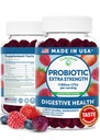 Lunakai USA Made Probiootti Gummies - 5 miljardia PMY, Vegan, Ei-GMO, Gluteeniton - Ruoansulatus & Immuuni tuki naisille & miehet - 60 Purutabletti