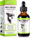 Milk Thistle koirille, Dog Liver Support Drops - koiran maito Thistle auttaa koiran maksan detox, lemmikkilisä herkkuja lohiöljy, Curcumin C3 Complex ja Omega 3 EPA & DHA, Bacon Flavor - 2 fl.oz