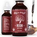 Hodgins Harvest Organic Reishi Mushroom Fruiting Body Extract Tincture - Extra concentration Dual Extract Supplement - Tukee Heart Health & Wellness - USDA Organic Sienet - 4 oz