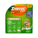 Zyrtec 24 tuntia Allergy Relief Liquid Geels, Antihistamiini kapselit setiritsiini HCl Allergy Medicine for All-Day Relief from Runny Nenä, Aivastelu, kutiava silmät & enemmän, 12 kreivi