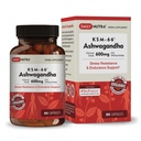 DailyNutra KSM-66 Ashwagandha 600mg Organic Root Extract - High Potency Supplement 5% Withanolides ...