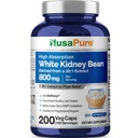 NusaPure valkoiset munuaispavut 30:1 uute, 800 mg vastaten 24 000 mg 200 vegan kapselia - Bioperine - (Vegaani, muu kuin GMO)