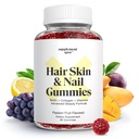 Iho ja kynnet Vitamiinit, 6000 mikrog Biotin Gummies w/Collagen, Passion Fruit Flavored Hair Vitamiinit, Gluteeniton Kollageeni täydentää (60 kreivi)