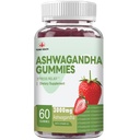 YiLing Ashwagandha Gummies for Women & Men, 3000 Mg High Potency Ashwagandha juuriuute Tehostaa energiaa, parantaa unta, lievittää stressiä ja rauhoittaa mielialaa, 60 kreivi Strawberry Flavor Ashwagandha