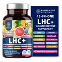 N1N LHC+ 15-in-1 Immunosupport Supplement Spirulina, Kurkuma, Ginseng, Guarana, D-vitamiini ja C-vitamiini vastustuskyvyn, energian ja pitkän Haul Relief, 60 Veg Caps, Bottle Color May Vary