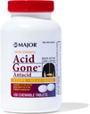 Majuri Acid Gone Extra Strength Antasidit Pureskeltavat tabletit - Anti-Acid Relief - Acid Reflux Medicine for Aikuinen - Vatsavaivat, happo ruoansulatushäiriöt ja närästyksen lievitys - Pitkäikäinen - 100