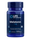 Life Extension Melatoniini 1 mg - Rauhallinen yö, Hormonitasapaino, ja immuuniterveys - Välittömästi vapauttava - Gluteeniton, ei-GMO - 60 kapselia