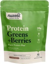 Nuzest ... Proteiini Vihreät + Marjat ... Superruokajauhe... Kasviproteiinien sekoitus - 300g / 10.6 oz Pouch (10 tarjoilua) (Cocoa, 300g)