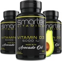 (3 pakkaus) Älykäs D3- vitamiini 5000 IU Avokado-öljyssä 125 mcg 270 min Softgels