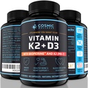 K2 D3-vitamiinilisä 5000 Iu - Terveempiä luita, verta, sydäntä ja parempaa immuniteettia varten - Parannettu kalsiumin imeytyminen Bioperiinillä - 100% Luonnollinen ja allergeenivapaa - D3-vitamiini K2 Mk7 5000 IU