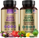 Kaikki yhdessä Superfood Bundle - Super Maqui Berry & Super Greens - Gut Health, Immuuni, Iho, Wellness Support - Non GMO, Gluteeniton, Vegaani täydentää